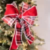 16" X 10” Double Plaid Bow Ornament