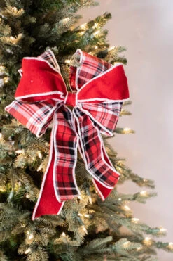 16" X 10” Double Plaid Bow Ornament
