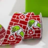 2.5” X 10 Yard Green Monster Hand With Ornament Christmas Ribbon