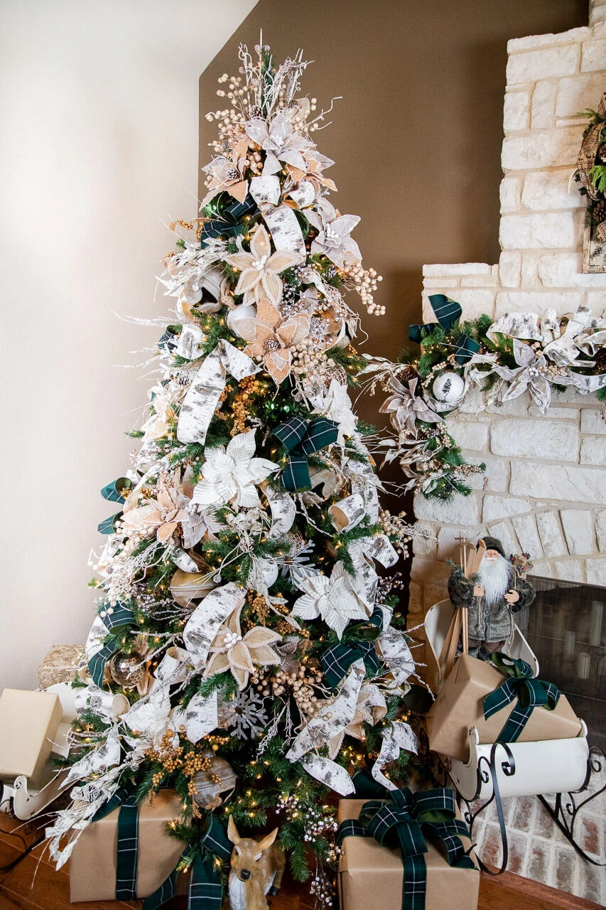 4" X 5 Yard Hunter Green Plaid Checks Tafetta Ribbon - Image 6