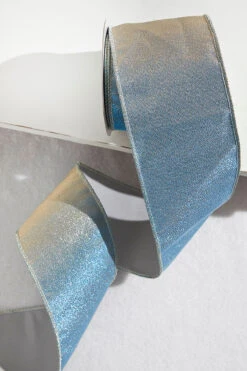 4” X 5 Yard Blue Splash W/ Fused Tissue Back Ribbon