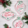 14” Metal Holiday Ornament Wall Sign