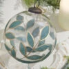 5" Painted Laurel Glass Ornament