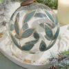 6" Painted Laurel Glass Ornament