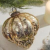 5" Regal Beaded Antique Gold Mercury Glass Ornament