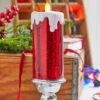 13” Red Shimmer Water Candle