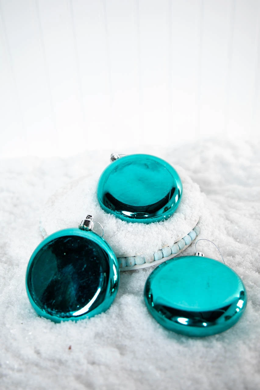 10cm Shiny Blue Round Disk - Set Of 6