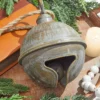 7" X 9” Antique Finish Metal Jingle Bell Ornament
