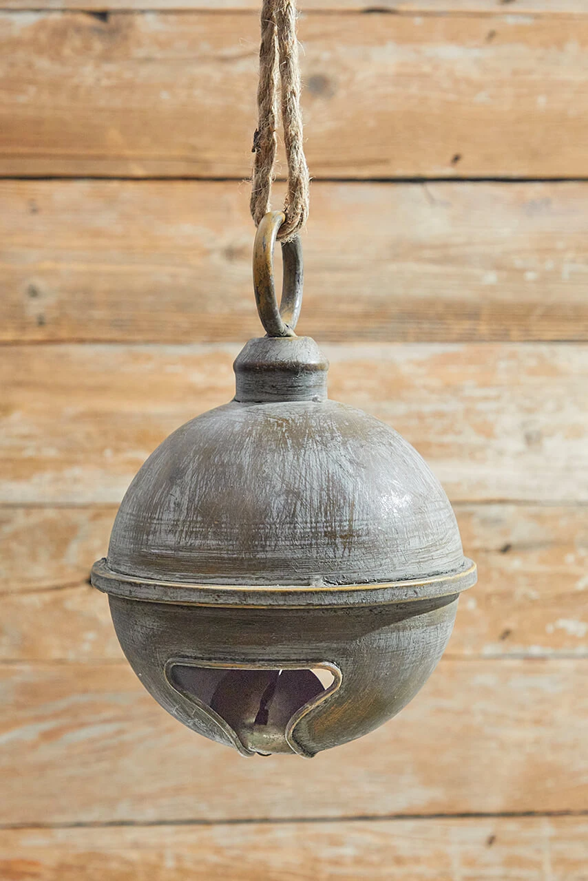 7" X 9β Antique Finish Metal Jingle Bell Ornament - Image 3