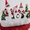 African American Santa W/ Snowmen Lighted Holiday Resin Figure