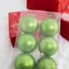 3” Apple Green Matte Mercury Ball Ornaments - Set Of 6
