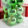 2.5” Apple Green Shiny Ball Ornaments - Set Of 12