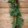 72” Pine Garland With Cones & Berries