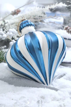 7” Blue & White Onion Ornament