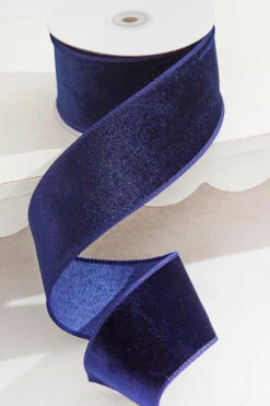 2.5" X 10 Yard Blue Velvet Wired Ribbon
