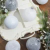5" Frosted White Christmas Ball Ornaments - Set Of 6