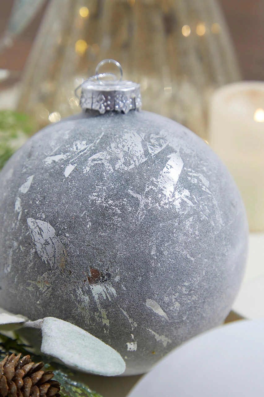 5" Frosted White Christmas Ball Ornaments - Set Of 6 - Image 2