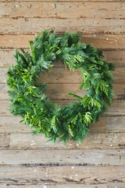 36" Bristle Pine With Natural Touch Evergreen Wreath