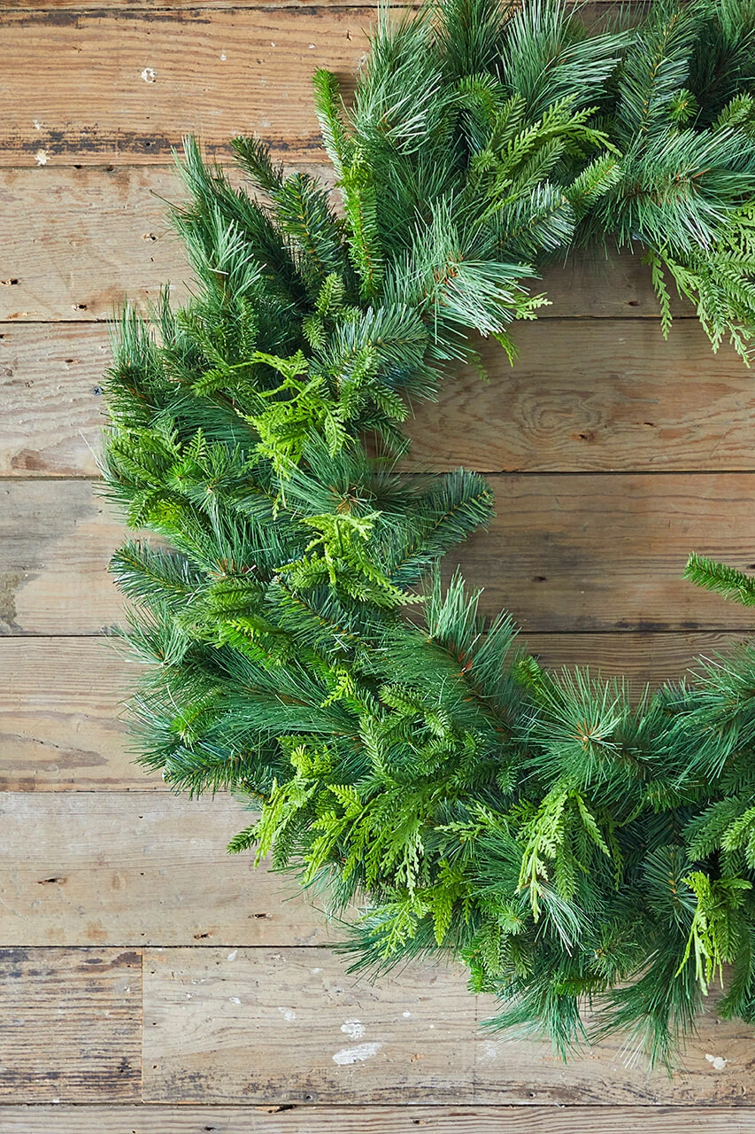36" Bristle Pine With Natural Touch Evergreen Wreath - Image 3