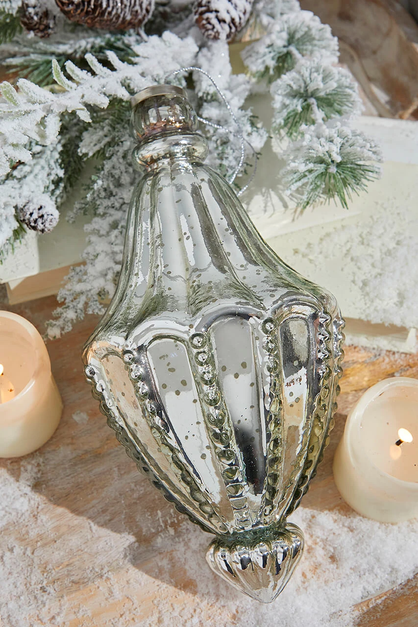 10" Catherdral Antique Mercury Glass Ornament - Image 3