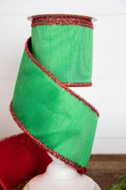 4” X 10 Yard Metallic Edge Double Fused Dupion Ribbon