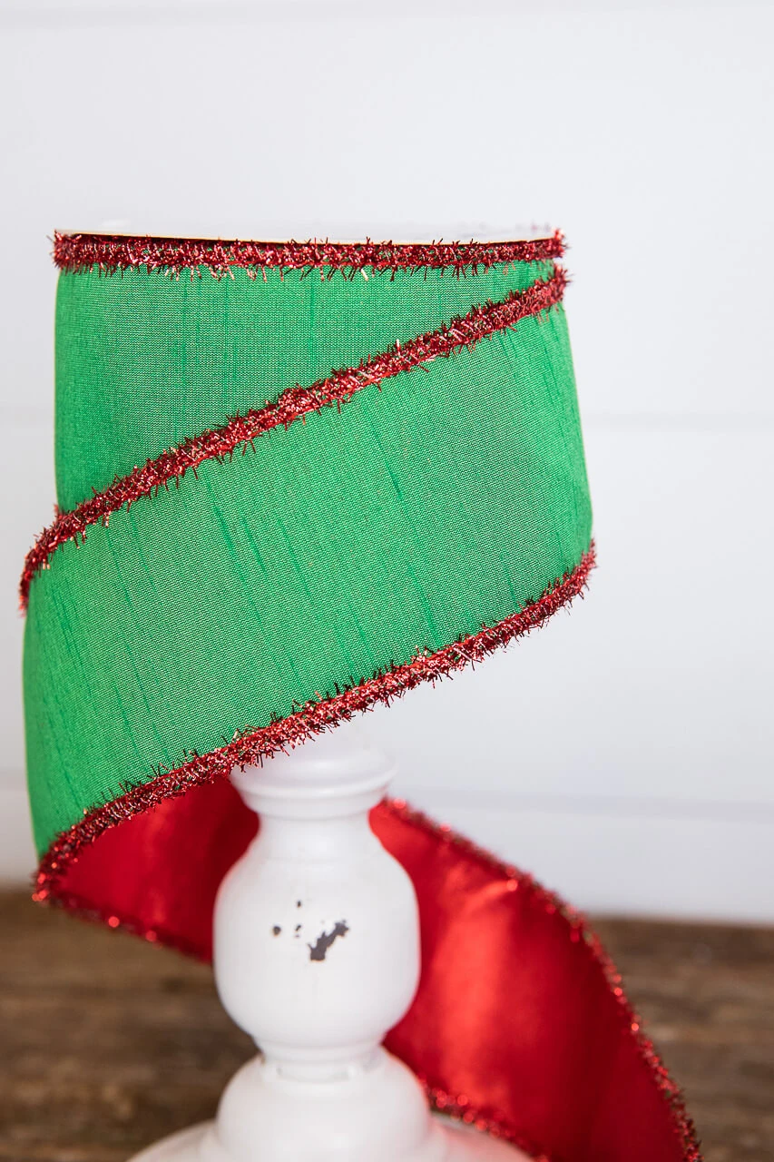 2.5β X 10 Yard Metallic Edge Fused Dupion Ribbon - Image 2