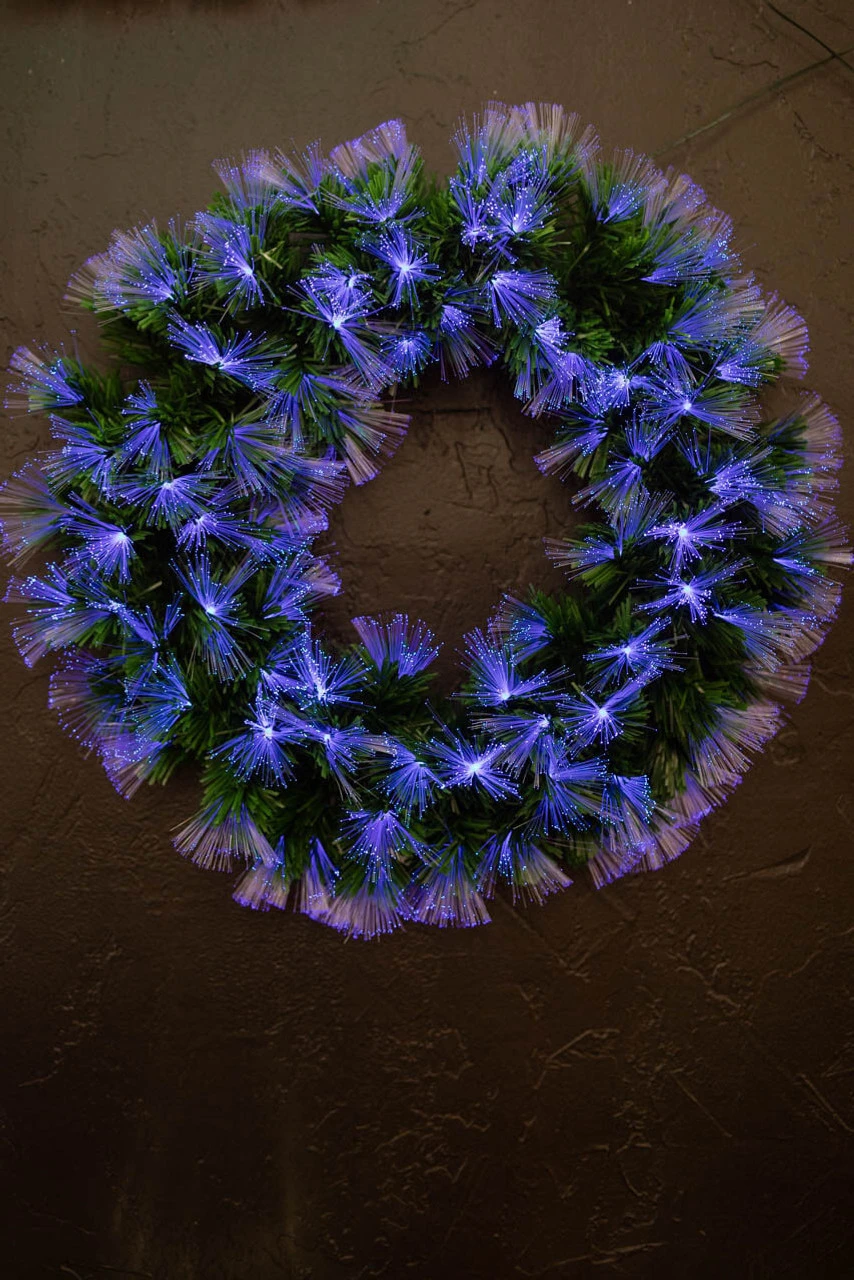 24" Fiber Optic Wreath - Multicolor - Image 2