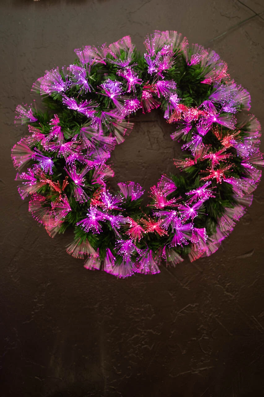 24" Fiber Optic Wreath - Multicolor - Image 4