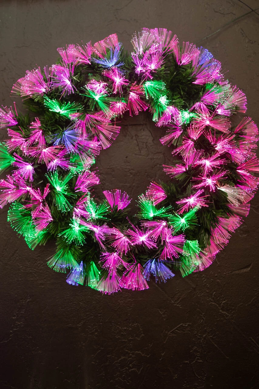 24" Fiber Optic Wreath - Multicolor - Image 3
