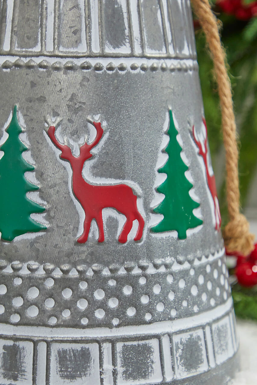 10โ Iron Pressed Bell With Deer & Tree Detail - Image 2