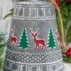 10” Iron Pressed Bell With Deer & Tree Detail