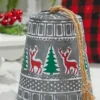 8” Iron Pressed Bell With Deer & Tree Detail