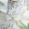 2.5" X 10 Yard Ivory & Gold Vine Wired Ribbon