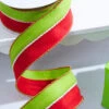 2.5" X 10 Yard Green & Red Felt Wired Ribbon