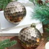 12cm Brown Hammered Antique Ball Ornament - Box Of 2
