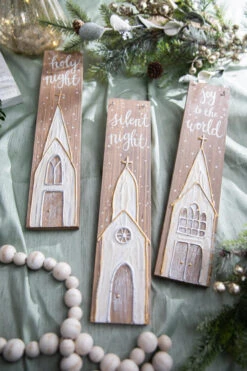 14.5" Rustic Church Ornament