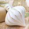 7” White & Gold Matte Onion Ornament
