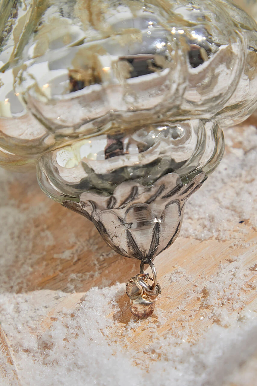 7" Lantern Elizabethan Mercury Glass Ornament - Image 3