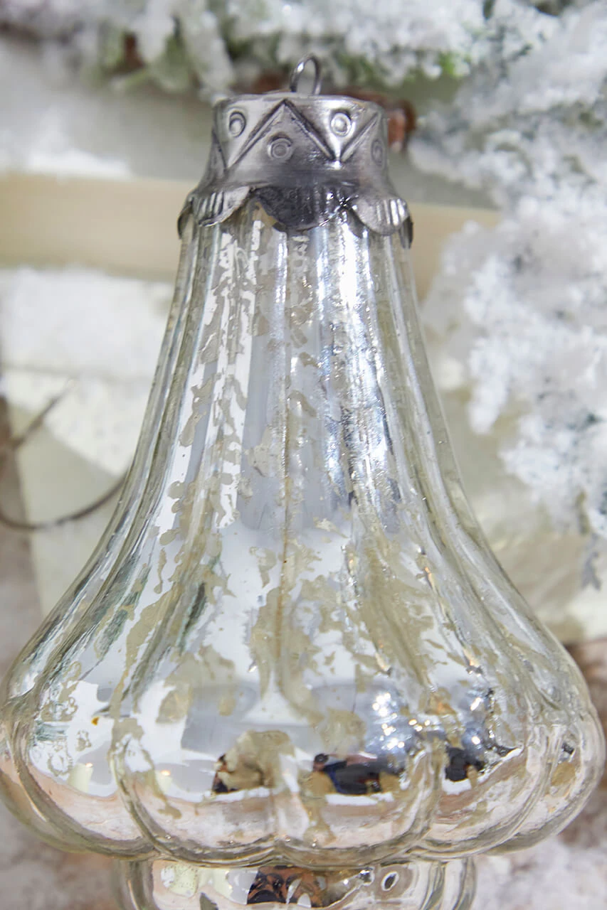 7" Lantern Elizabethan Mercury Glass Ornament - Image 4