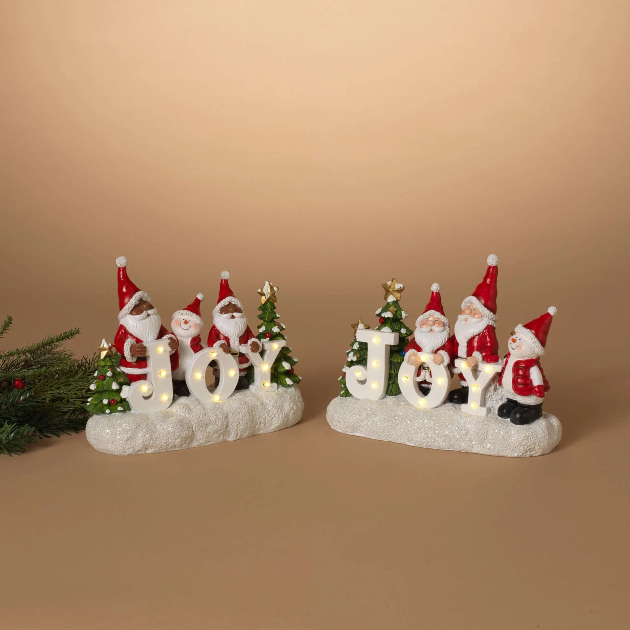African American Santa W/ Snowmen Lighted Holiday Resin Figure - Image 4