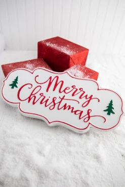 18" X 9β Metal Merry Christmas Wall Piece