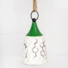 9” White/Green Metal Bell Ornament