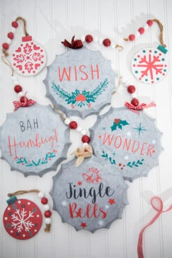 9” Metal Holiday Wishes Ornament