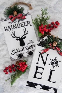 12β Metal Embossed Holiday Wall Sign With Floral Accent