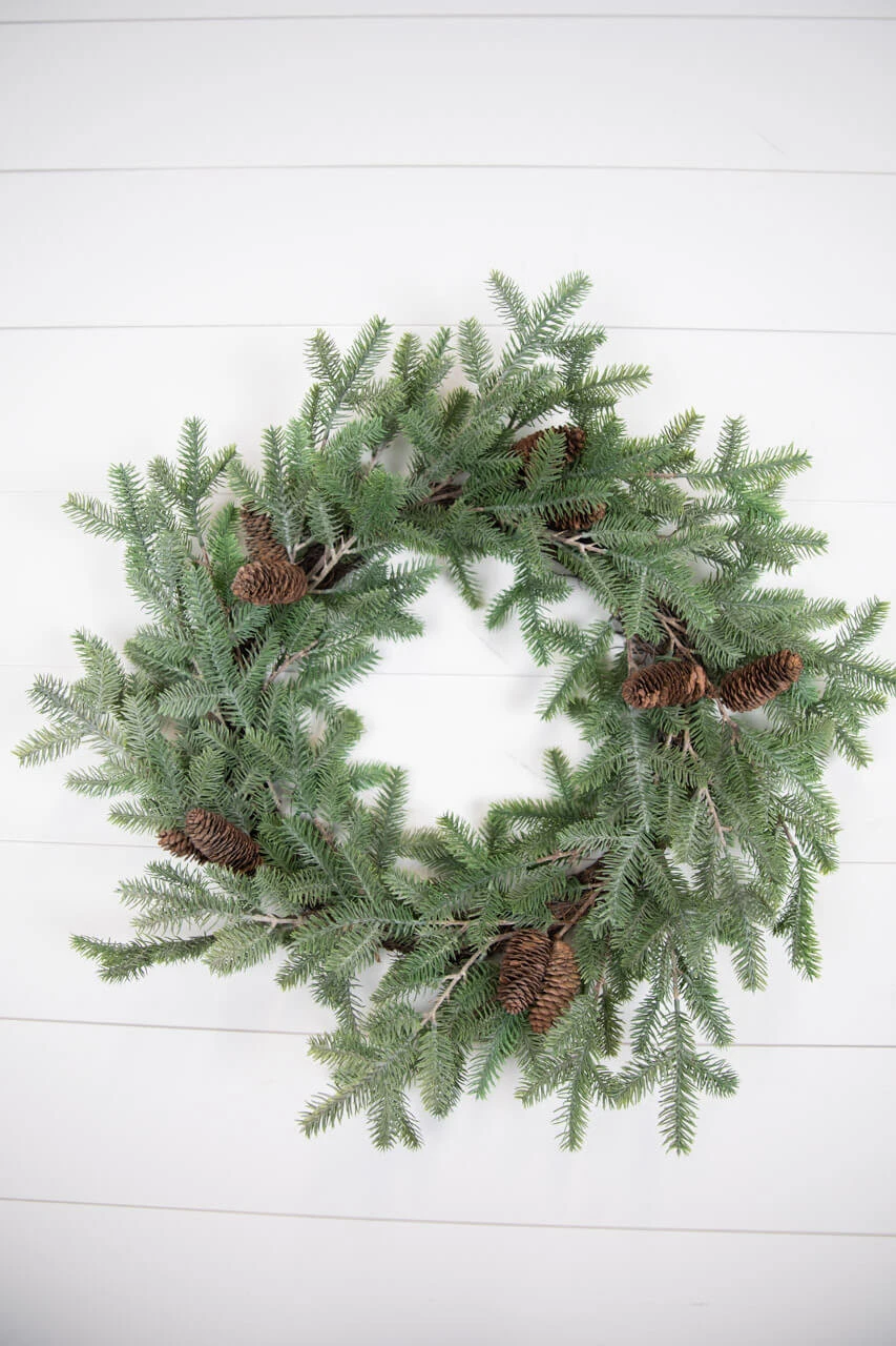 24β Fir Pine Wreath With Cones - Image 3