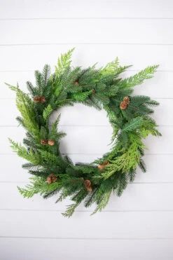 24” Just Cut Woodland Pines Real Touch Wreath