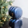 10cm Matte Midnight Blue Round Disk Ornaments - Set Of 6