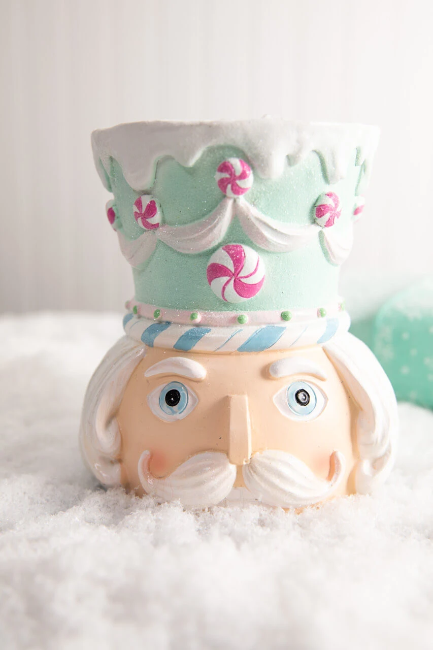 5.5β Teal Resin Pastel Candy Nutcracker Candle Holder