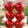 3" Shiny Red Ball Ornaments - Set Of 6