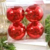 3.5” Red Mercury Ball Ornaments - Set Of 4